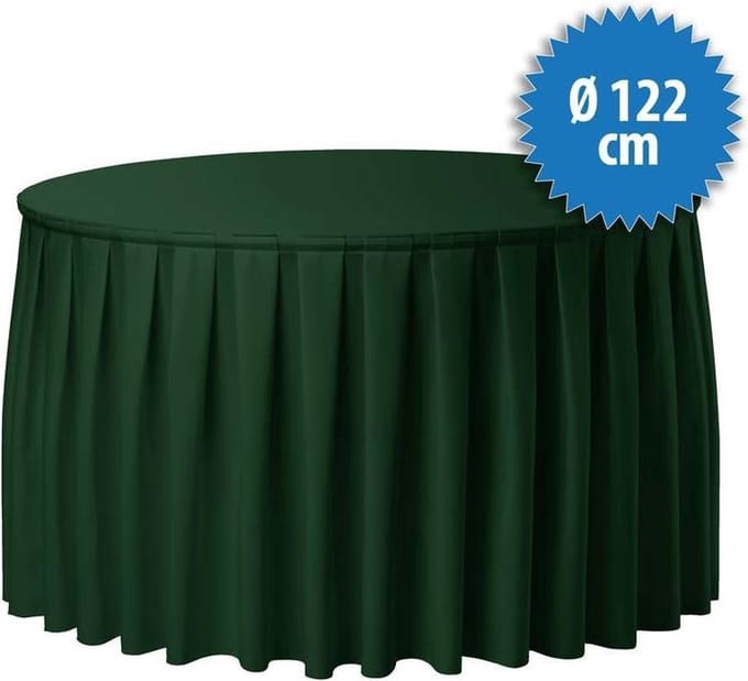 Combiskirting Boxpleat 250% - Ø122cm - Donkergroen