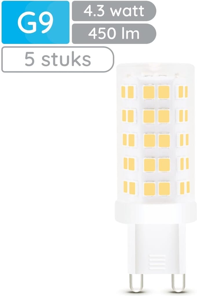 Modee LED Lamp G9 - 4.3W 4000K 450 LM 230V - LED Lamp insteek - Wit Licht - 5 stuks