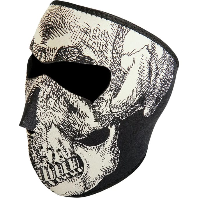 Motorfiets bivakmuts Zan Headgear full face glow-in-the-dark skull