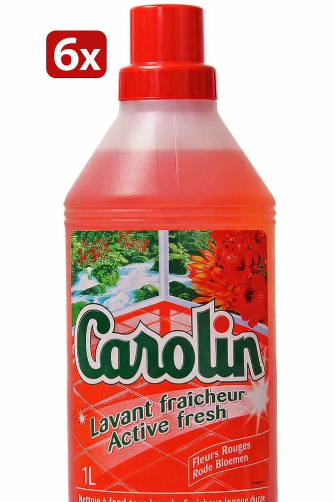 6 x Carolin Vloerreiniger - Rode Bloemen 1L