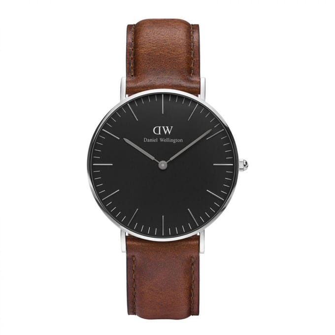 Daniel Wellington DW Watch Classic St Mawes Black Silver 36mm