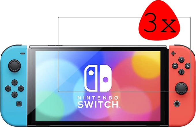 Beschermglas Geschikt voor Nintendo Switch OLED Screenprotector Tempered Glass - Screenprotector Geschikt voor Nintendo Switch OLED Screen Protector - 3 Stuks