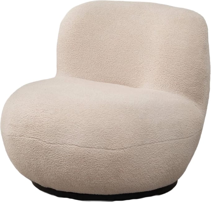 Draai fauteuil Lara teddy zand draaibare fauteuil