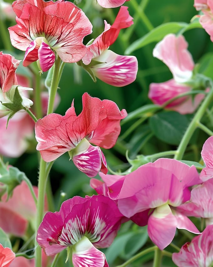2 sets - Reukerwt Zaden Unwins Striped Lathyrus Odoratus Eenjarig Klimmer