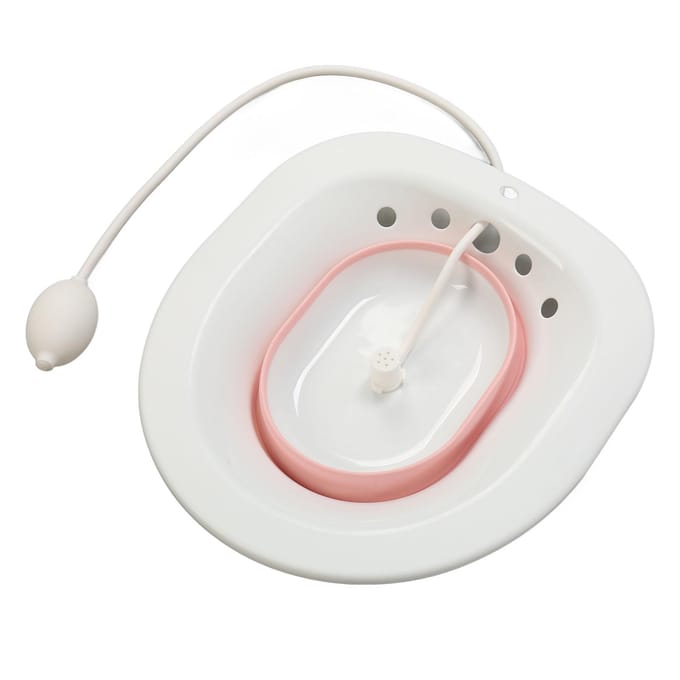 Zitbad Opvouwbaar Multifunctioneel PP Siliconen Toiletbril Zitbad voor Aambeien Postpartum Zorg beige