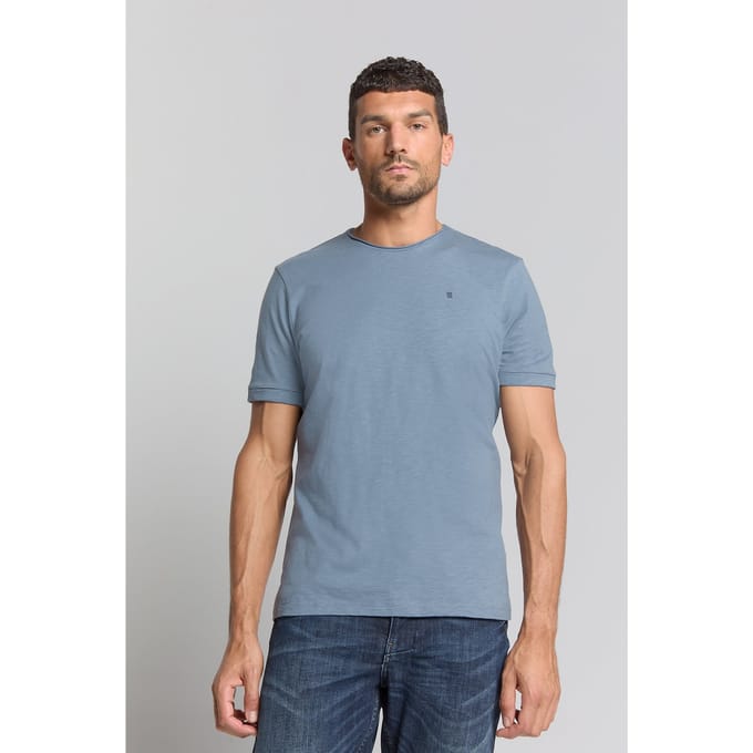 No Excess T-shirt crewneck slub washed blue