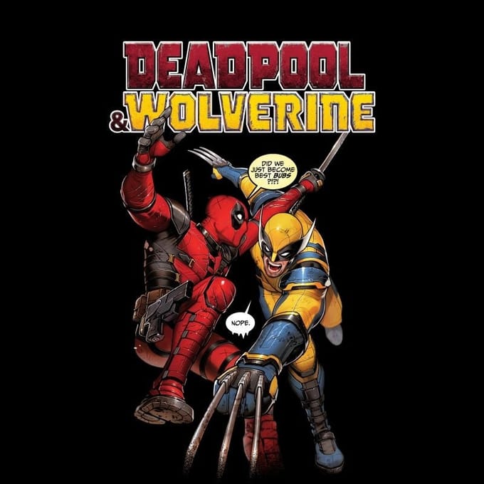 Deadpool & Wolverine Fight Unisex T-Shirt - Black - M