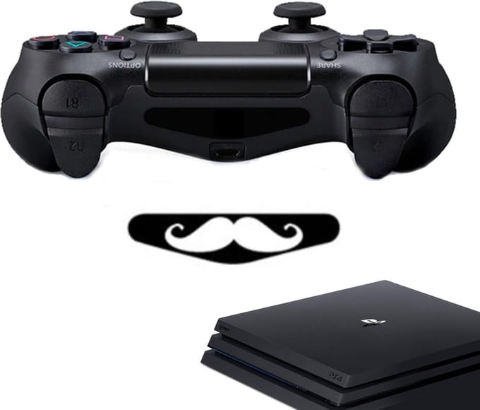 Gadgetpoint - Controller Stickers voor PS4, PlayStation 4 - Performance Gaming Skin - Bescherming Accessoires - Mustache - Snor