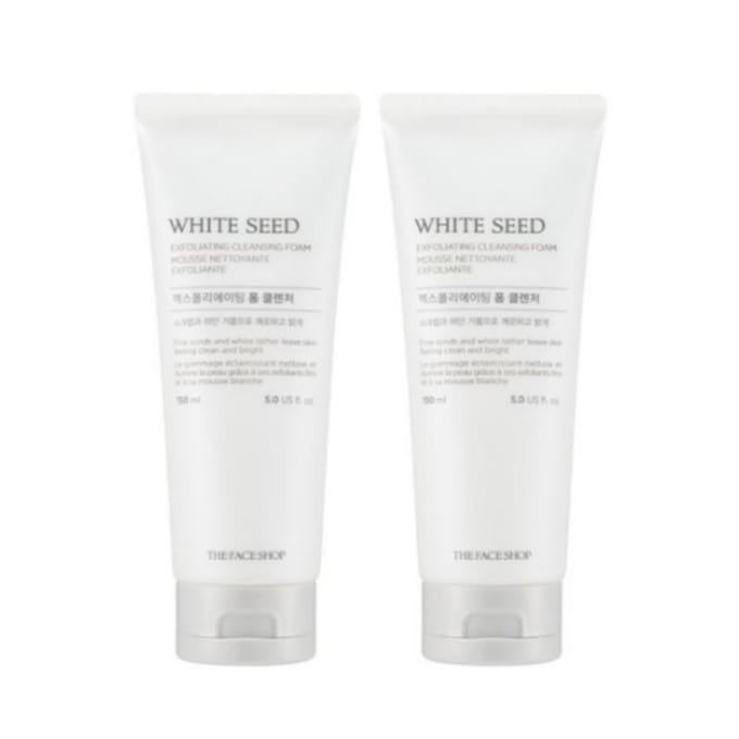 THE FACE SHOP Nettoyant Moussant Exfoliant White Seed 150ml x 2 pièces Ensemble white