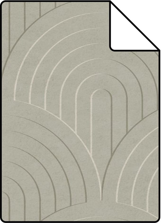 Proefstaal ESTAhome behang 3D-motief vergrijsd groen - 26.5 x 21 cm - 131111-S