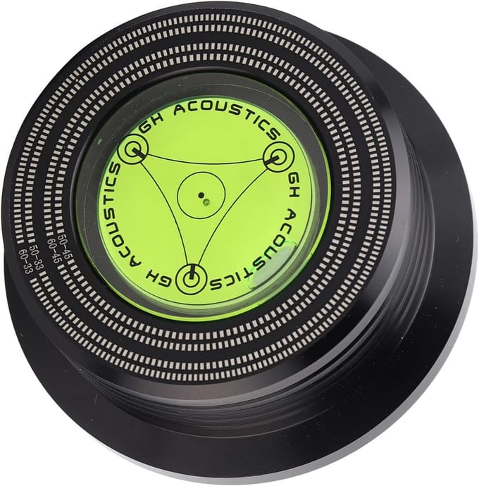Platenspeler Stabilisator - Disc Stabilizer - LP Geluid Verbeteren - Ingebouwde Bubble Level - 78 mm Diameter - Zwart