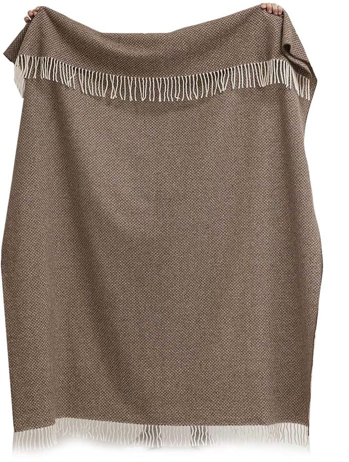 MoST - Plaid van ongeverfde Mongoolse wol Selenge - 100% schapenwol - 140 x 200 cm - bruin