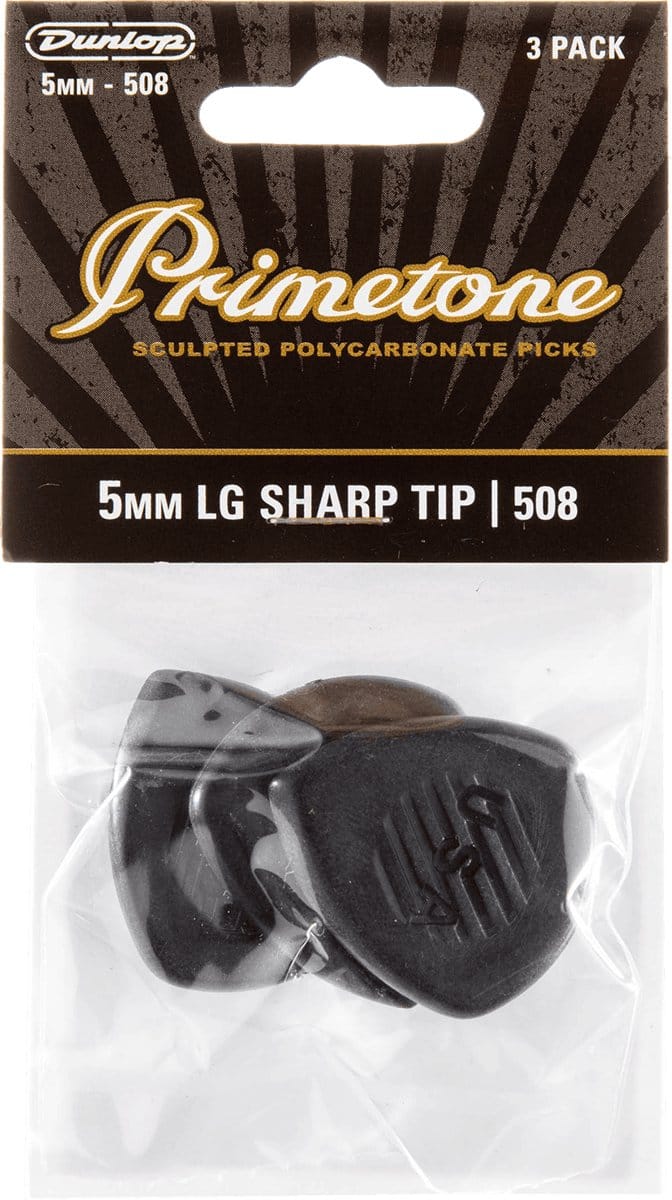 Jim Dunlop Primetone - Plectrums - Classic 508 Large Puntig - Player's Pack 3 Stuks