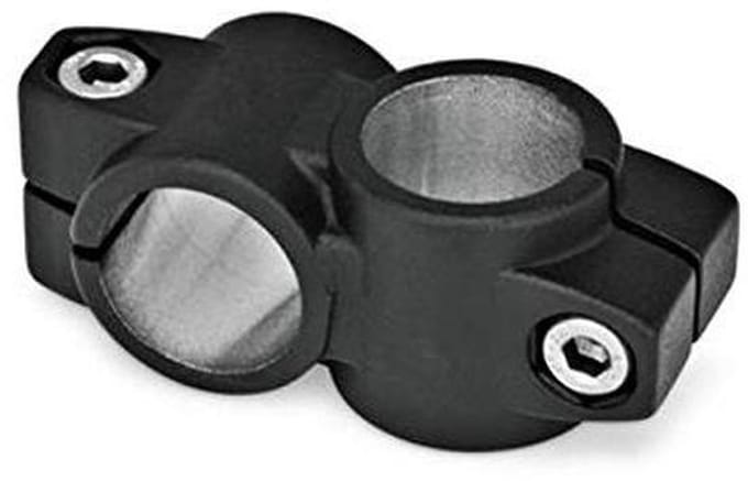 Kruisklemverbinder - Aluminium connector - Constructie bouwen - Kunststof coating - 32 mm diameter - Zwart