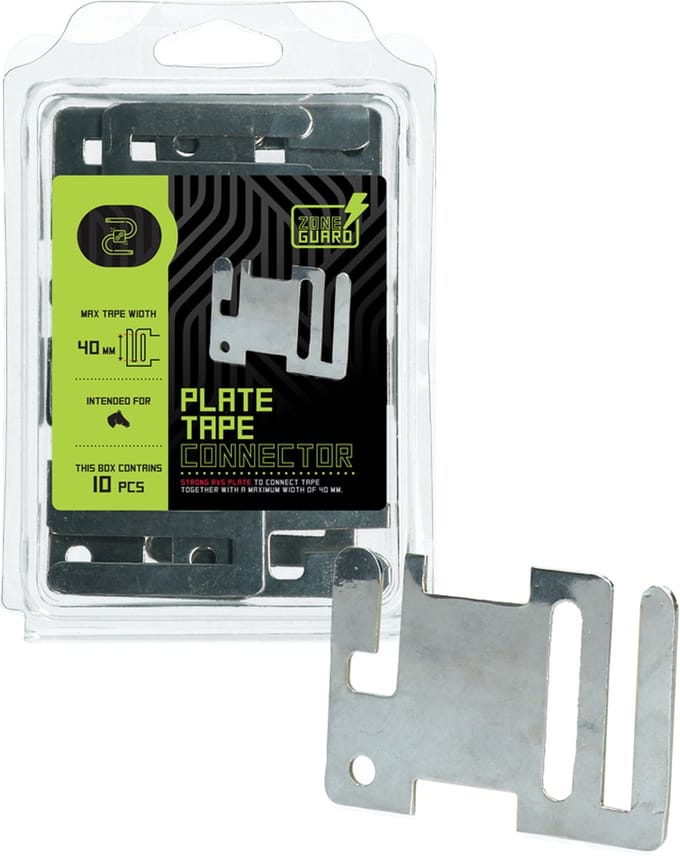 ZoneGuard Lint afrastering begin / eindplaatje rvs