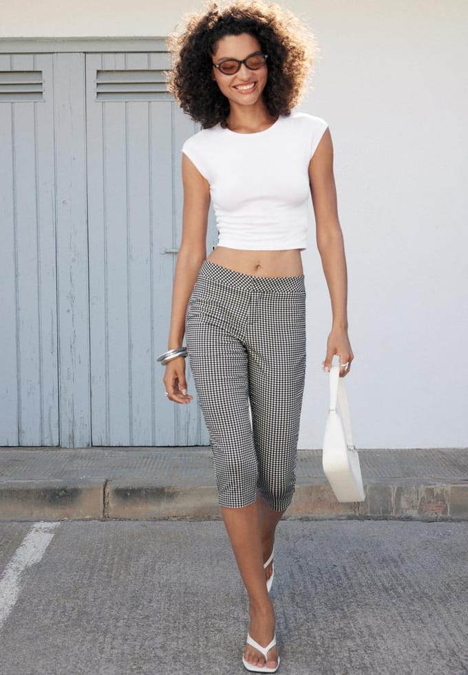 Stradivarius Bengaline capri broek  TRANSPARANT 34