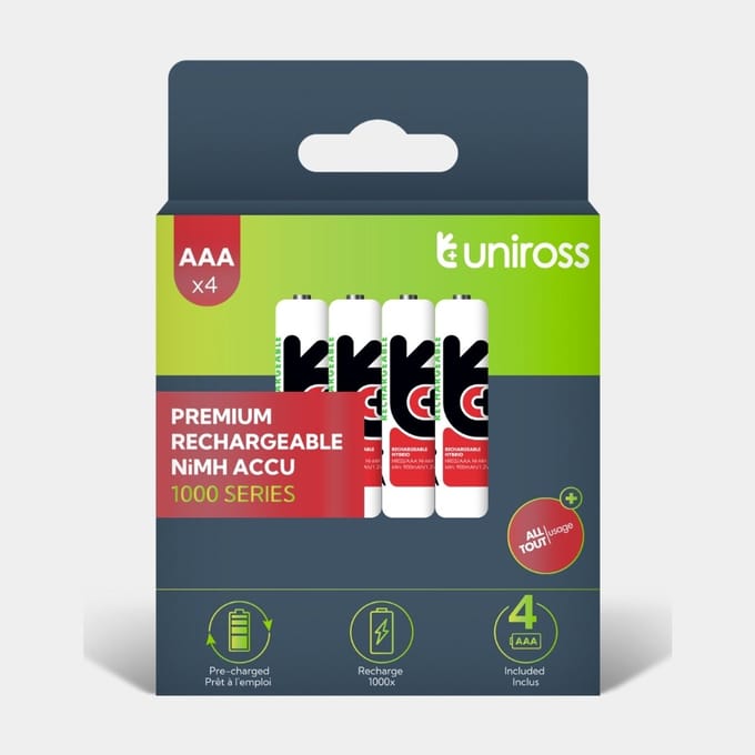 Uniross NiMH Hybrio AAA/HR03 1.2V 1000 4 pack