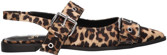 La Strada Slingback Leopard Satijn - Damesschoenen - Maat - 36