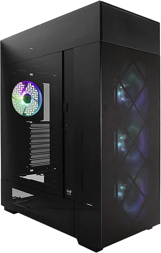 Modulaire Big-Tower PC Kast met Gehard Glas - Zwart
