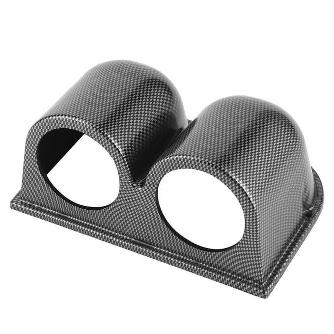 52mm 2in 2 Gaten Meterhouder Universeel Koolstofvezel Stijl Auto Dashboard Meter Pod black