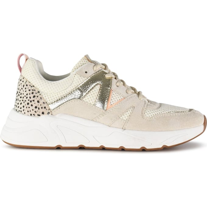 POSH by Poelman CAROCEL - maat 40 - Dames Sneakers - Beige/Goud - Multi