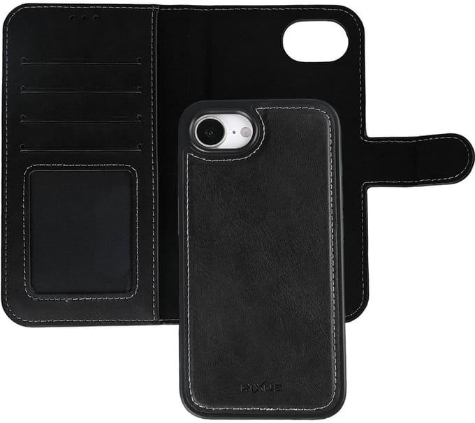 Rixus Duo Magnetic Detachable Wallet For Apple iPhone For iPhone 16e, 17e Black