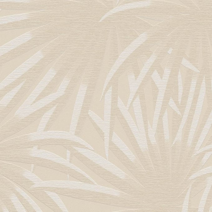 Natuur behang Profhome 393382-GU vliesbehang gestructureerd met bloemmotief mat beige wit 5,33 m2