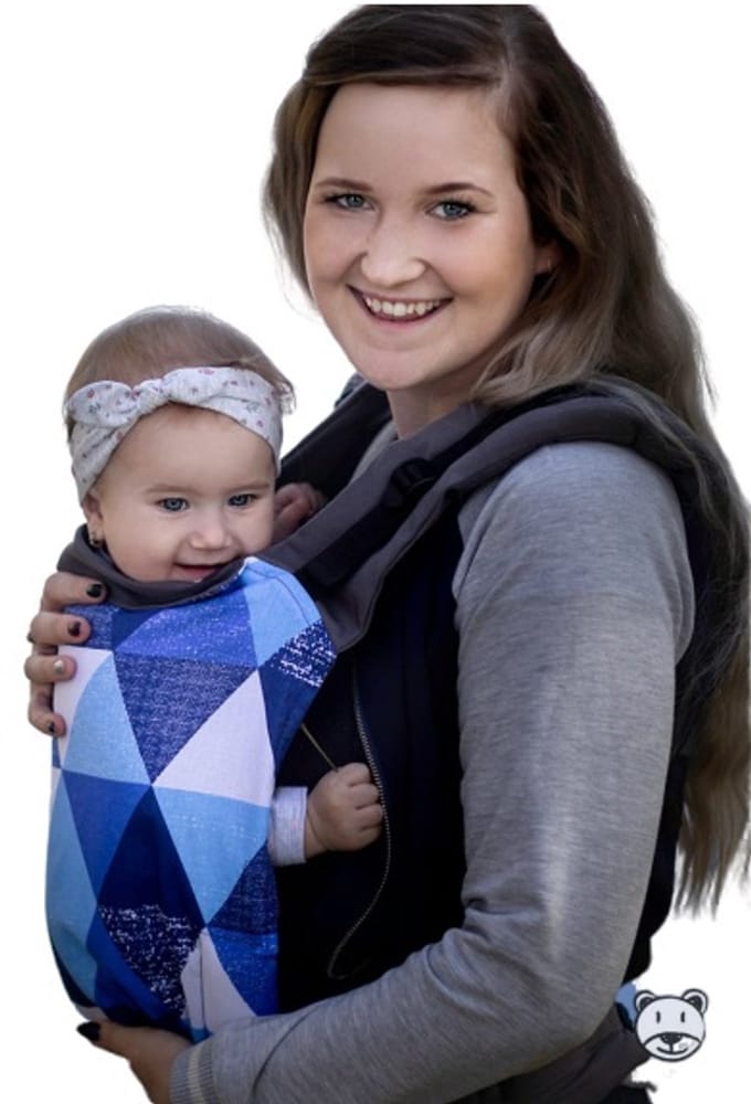 Luna Dream Draagzak Grow Up Big Blue Triangles Katoen Blauw/wit