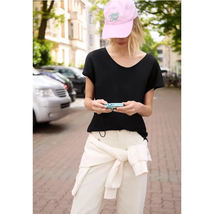 Shirt met hangende schouder in jersey