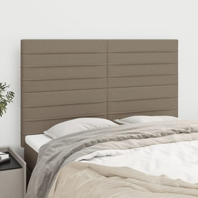 vidaXL - Hoofdbord - taupe - 144x5x118/128 - cm - Stof