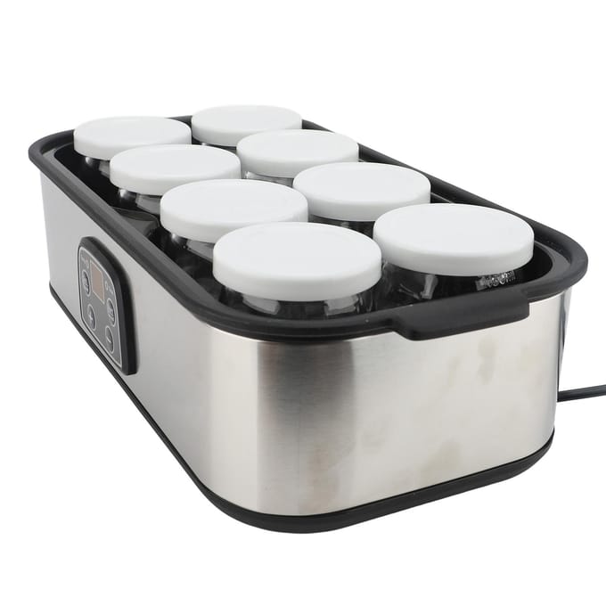 1,4L Elektrische Yoghurtmaker Instelbare Temperatuur Tijd Yoghurtmaker Machine met 8 stuks Yoghurtbekers EU Plug gray