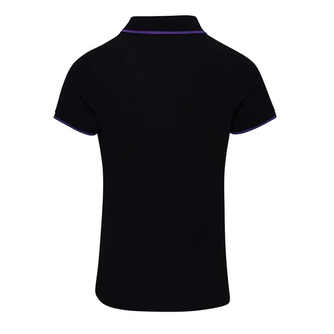 Premier Dames/Dames Coolchecker Contrast Piqué Poloshirt (Zwart/Paars)