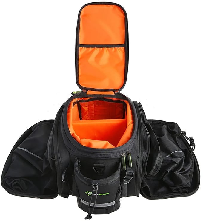 Sac de coffre de vélo 35L avec poches dépliantes A6-03BK - Noir