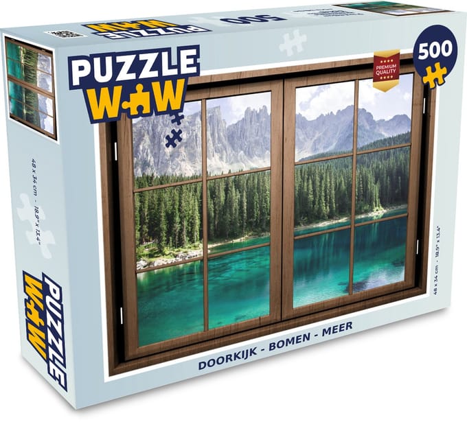 Puzzel Doorkijk - Boom - Meer - Legpuzzel - Puzzel 500 stukjes