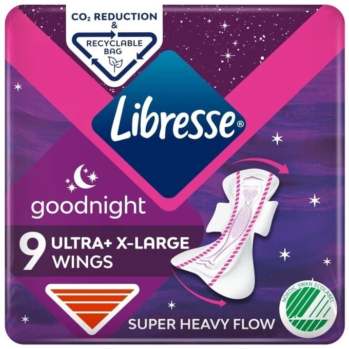 Libresse Ultra Goodnight Maandverband XL 9ST