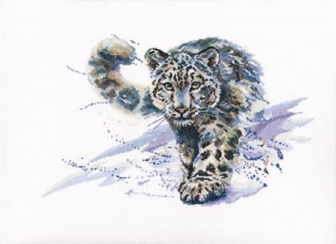 RTO borduurpakket Snow Leopard met telpatroon