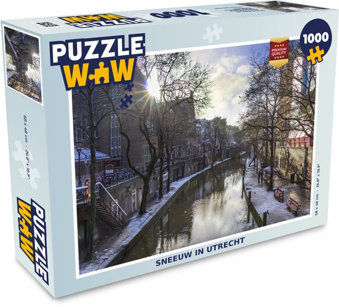 Puzzel Utrecht - Sneeuw - Water - Legpuzzel - Puzzel 1000 stukjes volwassenen