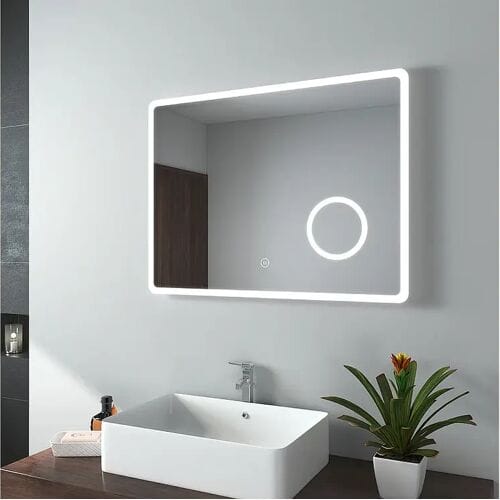 EMKE Badkamer Spiegel - Koel Wit - 3x Vergroting - Met Touchschakelaar - 80x60 cm