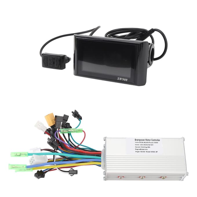 36V 48V 60V 500W 28A Borstelloze Motor Controller 5530 met SW900 LCD Display Paneel Elektrische Fiets black
