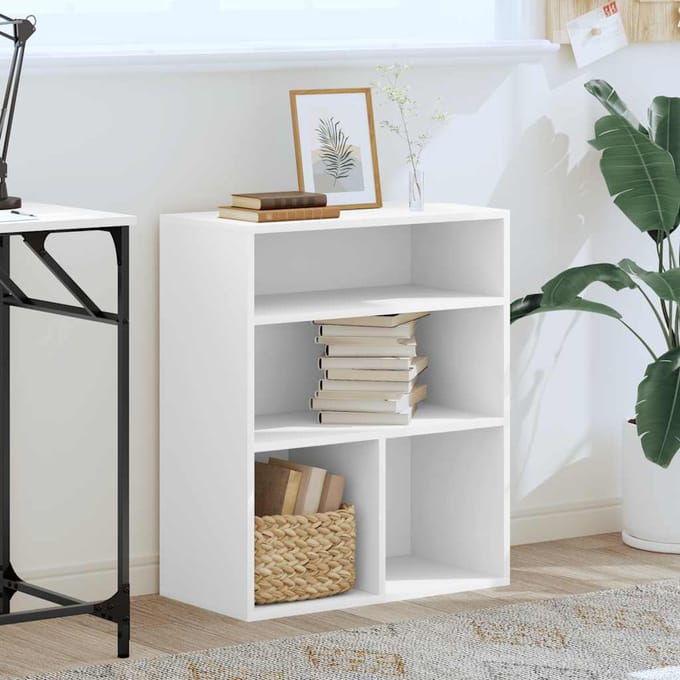 vidaXL - Boekenkast - 60x30x71,5 - cm - bewerkt - hout - wit
