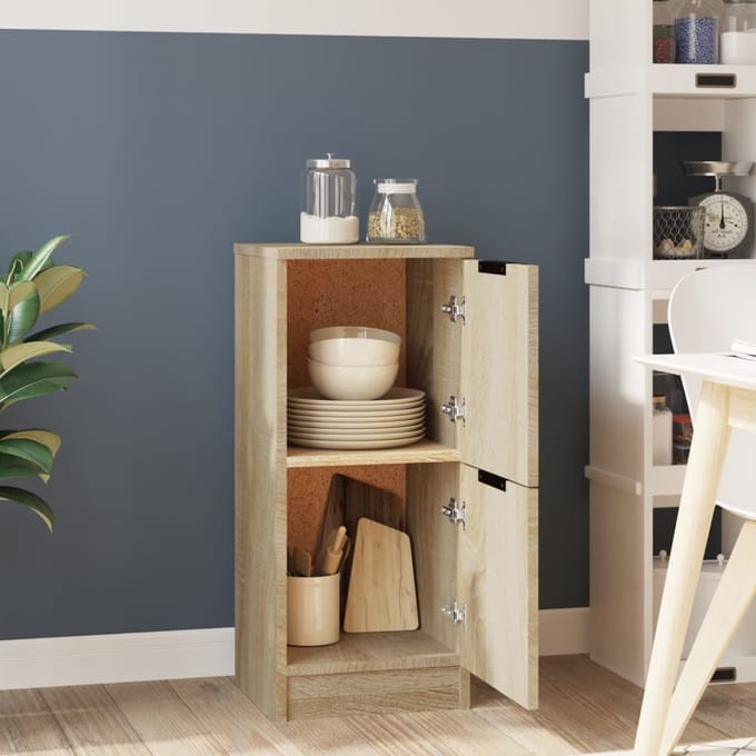 vidaXL - Dressoir - 30x30x70 - cm - bewerkt - hout - sonoma - eikenkleurig