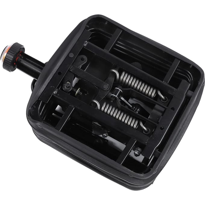 Base de suspension de siège robuste, étanche à la poussière, poignée avant réglable, base d'amortissement de siège pour camion, camping-car, véhicule de construction black