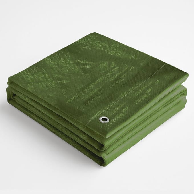 Afdekzeil 260g/m² - Groen 2m x 3m met Bevestigingsringen