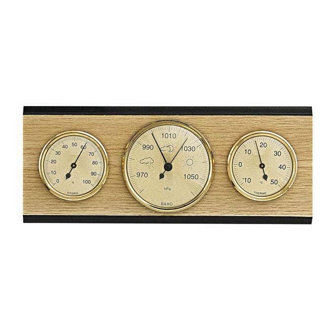 SELVA weerstation met hygrometer, barometer en thermometer, 110 x 270 mm, made in Germany