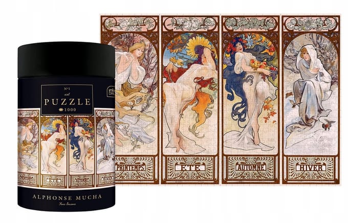 PUZZLE - 1000 STUKJES - Interdruk Puzzel 1000 stukjes - Alfons Mucha 'Vier Seizoenen' - GERONIMO GAMES