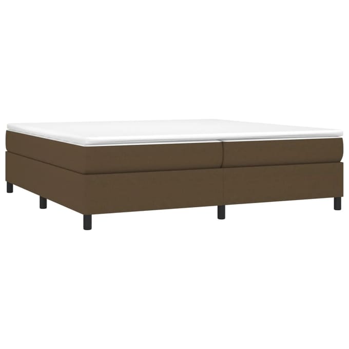 vidaXL - Boxspring - bed - stof - donkerbruin - 200x200 - cm