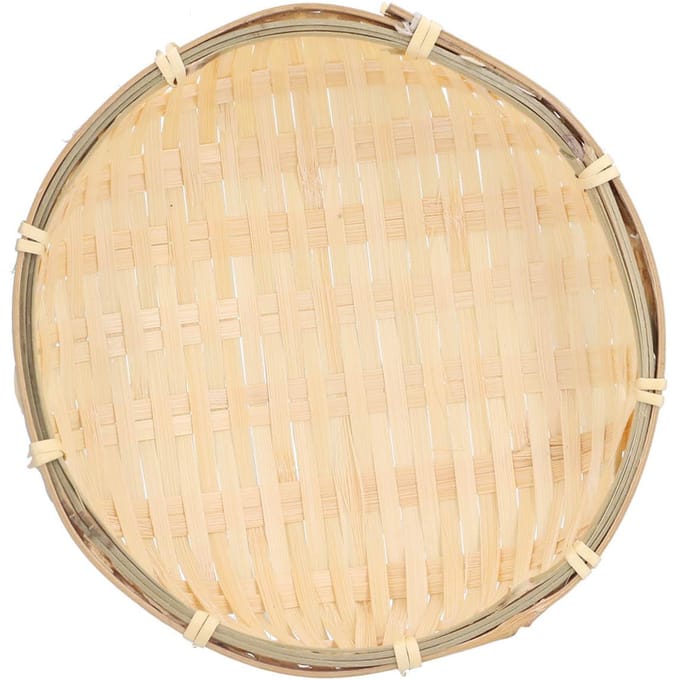 Fruitmand Handgeweven Bamboe Mini Multifunctioneel Stevig Serveermand Dienblad voor Woonkamer beige