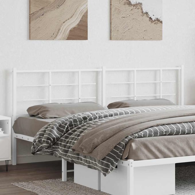vidaXL - Vervangend - hoofdbord - 200 - cm - metaal - wit