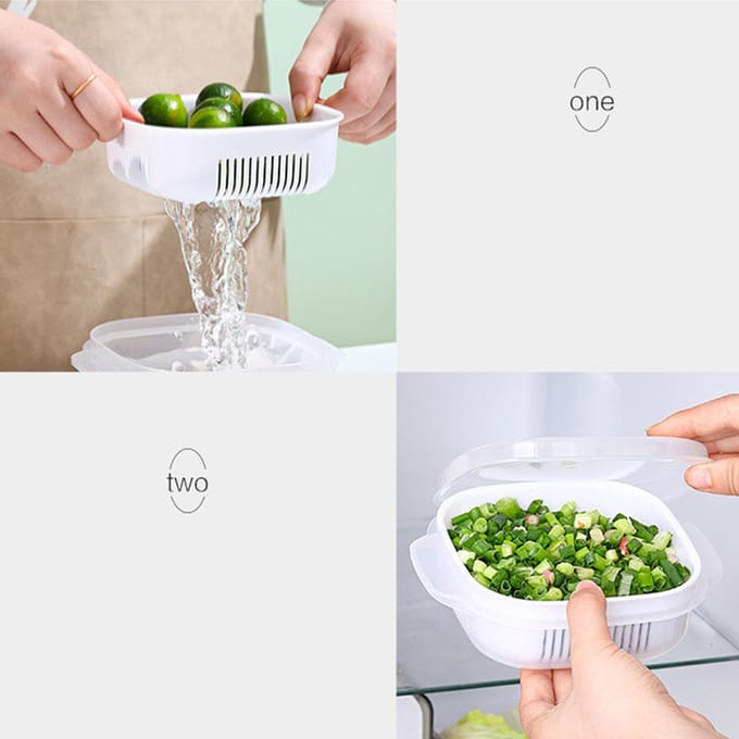 Contenants Gingembre Ail Oignon Multiusage PP de Qualité Alimentaire Grande Capacité Rectangulaire Légume white