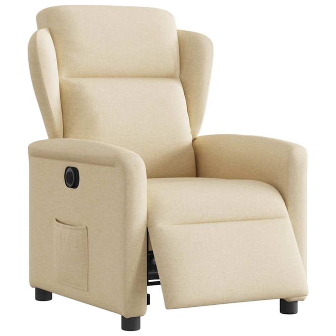 vidaXL - Fauteuil - verstelbaar - elektrisch - stof - crèmekleurig